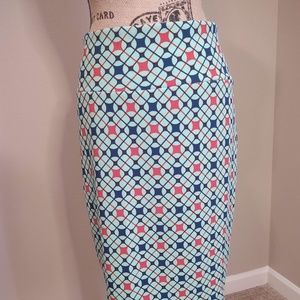 LuLaRoe Skirt Green squares